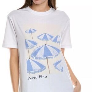 NWT Wildfox White Portofino Italy Cotton Graphic Tee Size Small